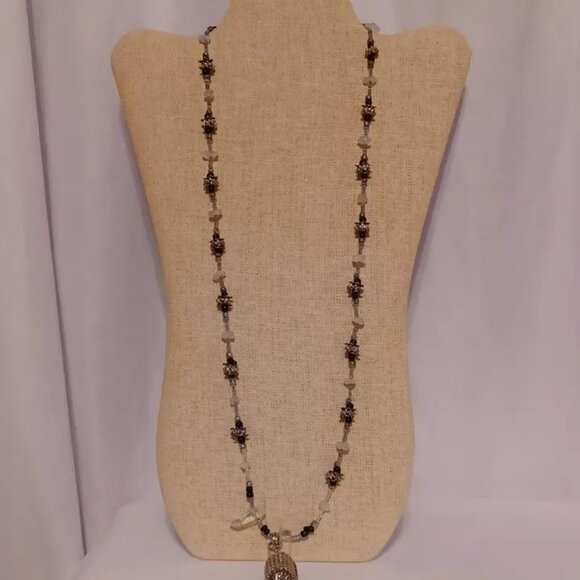 Necklace Earrings and Bangle Lot of 3 Wearable Silver Tone 20" - Picture 2 of 7